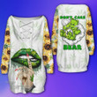 420 Weed Cannabis Marijuana Sunflower Don't Care Bear Not Today Lace-Up Sweatshirt