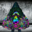 Weed Mushroom Psychedelic Alien Pattern Hooded Cloak Coat
