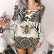 Bee Mandala Lace-Up Sweatshirt