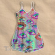 Psychedelic Eyes Pattern Rompers For Women