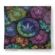 Weed mandala psychedelic color Tapestry