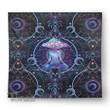 Mushroom Yoga psychedelic color Tapestry