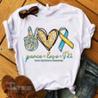 Peace Love Down Syndrome Graphic Unisex T Shirt, Sweatshirt, Hoodie Size S - 5XL