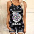 Don't Care Bear Weed Criss-Cross Open Back Cami Tank Top