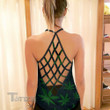 Weed I'm Not Perfect But I'm Dope As F Criss-Cross Open Back Cami Tank Top