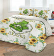 Weed don't care bear sunflower Quilt Bedding Set