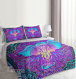 Hippie Elephant Mandala Quilt Bedding Set