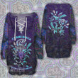 Psychedelic Ayahuasca Let The Serpent Guide You Lace-Up Criss Cross Sweatshirt Dress
