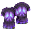 Purple Hippie Peace Symbol 3D All Over Printed Shirt, Sweatshirt, Hoodie, Bomber Jacket Size S - 5XL