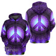 Purple Hippie Peace Symbol 3D All Over Printed Shirt, Sweatshirt, Hoodie, Bomber Jacket Size S - 5XL