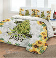 Weed Sunflower Bee Happy Quilt Bedding Set