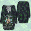Weed Flower Girl She Got Mad Hustle And A Dope Soul Lace-Up Criss Cross Sweatshirt Dress