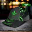 Weed leaf green custom name Classic Cap
