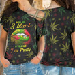 Weed Roll Me A Blunt And Tell Me I'm Pretty Cross Shoulder T-shirt