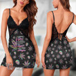 Cannabis Girl With Tattoos, Pretty Eyes, And Thick Thighs Lingerie Lace Chemise Sleepwear
