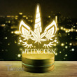 Weedicorn weed leaf unicorn Custom Shape Led Light