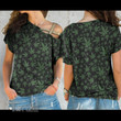 Weed leaf green pattern Cross Shoulder T-shirt