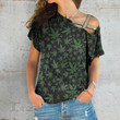 Weed leaf green pattern Cross Shoulder T-shirt