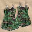 Weed Leaf Camouflage Pattern Rompers For Women