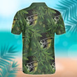 Weed Leaf And Skull Green Pattern All Over Print Polo Shirt