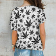 Weed leaf blak pattern Cross Shoulder T-shirt