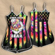 Weed dont care bear tie dye color Rompers For Women