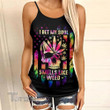 Weed Leaf Skull Smell Like Weed Criss-Cross Open Back Cami Tank Top