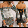 LSD Bicycle Trip Mandala Bandage Off Shoulder Dress