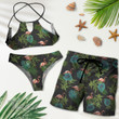 Weed leaf tropical summer Combo Sexy Summer Bikini 2-piece Bikini and Hawaiian Short