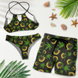 Weed Leaf Sunflower Pattern Combo Sexy Summer Bikini 2-piece Bikini and Hawaiian Short