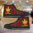 Christmas weed tartan pattern Unisex High Top Canvas Shoes