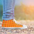 Orange Sunshine Unisex High Top Canvas Shoes