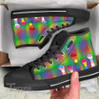 LGBT hand color pattern Unisex High Top Canvas Shoes