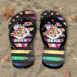 Weed Don't Care Bear Flag Tiedye Flip Flop