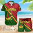 Weed Hawaiian Pattern Rasta Combo Summer Hawaiian Shirt and Shorts