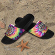 Weed Don't Care Bear Tie Dye Sandals