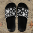 Weed Leaf Black And White Pattern Sandals