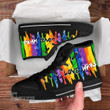 LGBT color love wins Unisex High Top Canvas Shoes