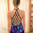 Mushroom Psychedelic Sexy Butt Criss-Cross Open Back Cami Tank Top
