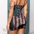 Weed Leaf American Flag Lace-Up Dress