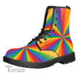 Lgbt Pride Rainbow Rays Print Leather Boots