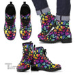 Lgbt Pride Rainbow Heart Pattern Print Leather Boots