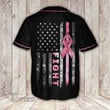 Breast Cancer America Flag Ribbon Baseball Shirt