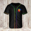 LGBT rose flower rainbow color Baseball Shirt