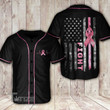 Breast Cancer America Flag Ribbon Baseball Shirt