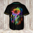 LGBT Sunflower Rainbow Ribbon Baseball Shirt