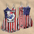 Weed Leaf Don't Care Bear American FLag Rompers For Women