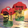 Weed Dad Skull Rasta All Over Printed Hawaiian Shirt Size S - 5XL