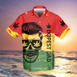 Weed Dad Skull Rasta All Over Printed Hawaiian Shirt Size S - 5XL