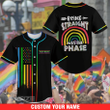 LGBT Pride Rainbow Being Straight Was A Phase Custom name Baseball Shirt